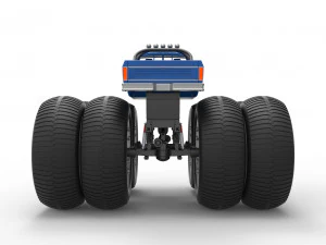 Vintage Monster Truck with double wheels Scale 1 to 25 3D Print Model