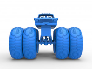 Vintage Monster Truck with double wheels Scale 1 to 25 3D-Druckmodell
