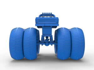Vintage Monster Truck with double wheels Scale 1 to 25 3D Print Model