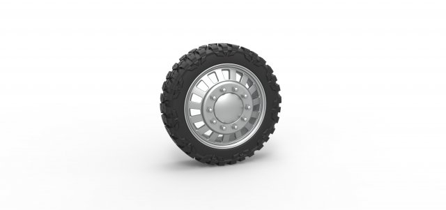Front semi wheel for pickup Version 16 Scale 1 to 25 Model do druku 3D .c4d .max .obj .3ds .fbx .stl .blend 