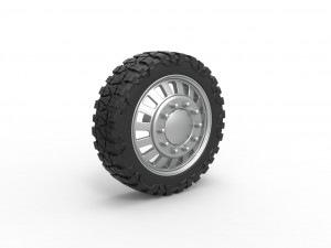 Front semi wheel for pickup Version 16 Scale 1 to 25 Model do druku 3D
