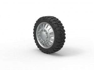 Front semi wheel for pickup Version 16 Scale 1 to 25 Model do druku 3D
