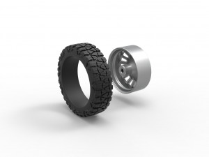 Front semi wheel for pickup Version 16 Scale 1 to 25 Model do druku 3D