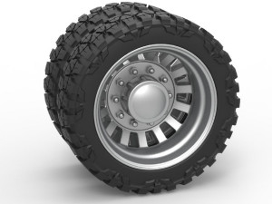 Rear semi wheel for pickup Version 16 Scale 1 to 25 Model do druku 3D