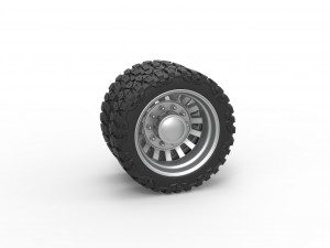 Rear semi wheel for pickup Version 16 Scale 1 to 25 3D-printmodel