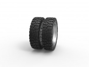 Rear semi wheel for pickup Version 16 Scale 1 to 25 3D-printmodel