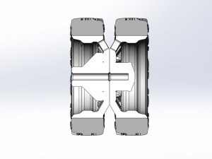 Rear semi wheel for pickup Version 16 Scale 1 to 25 3D-printmodel