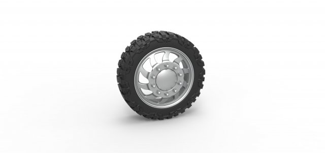 Front semi wheel for pickup Version 17 Scale 1 to 25 3D Print Model .c4d .max .obj .3ds .fbx .stl .blend 