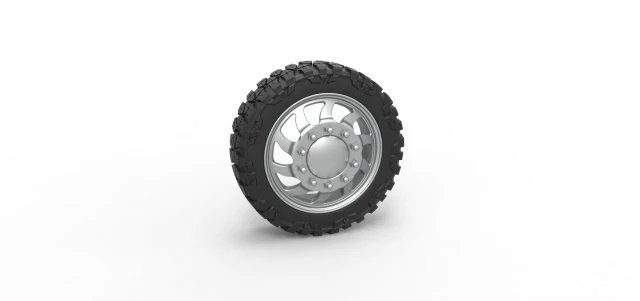 Front semi wheel for pickup Version 17 Scale 1 to 25 3D Print Model .c4d .max .obj .3ds .fbx .stl .blend 