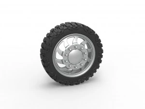 Semiroda dianteira para picape Vers&atilde;o 17 Escala 1 a 25 Modelo de Impressão 3D