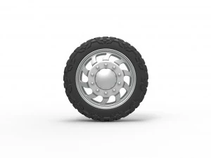 Front semi wheel for pickup Version 17 Scale 1 to 25 3D Print Model