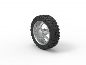 Front semi wheel for pickup Version 17 Scale 1 to 25 3D Print Model