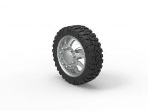 Front semi wheel for pickup Version 17 Scale 1 to 25 3D Print Model
