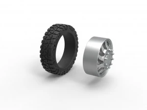 Front semi wheel for pickup Version 17 Scale 1 to 25 3D Print Model