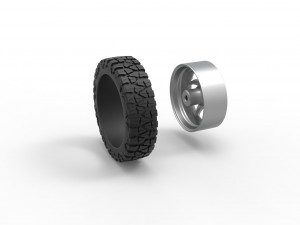 Front semi wheel for pickup Version 17 Scale 1 to 25 3D Print Model