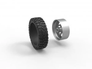 Front semi wheel for pickup Version 17 Scale 1 to 25 3D Print Model