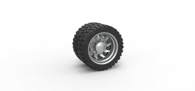 Rear semi wheel for pickup Version 17 Scale 1 to 25 3D Принт Модель .c4d .max .obj .3ds .fbx .stl .blend