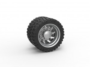 Rear semi wheel for pickup Version 17 Scale 1 to 25 3Dプリントモデル