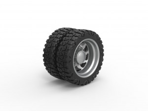 Rear semi wheel for pickup Version 17 Scale 1 to 25 3D Принт Модель