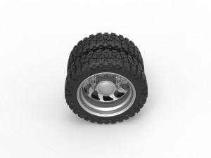 Rear semi wheel for pickup Version 17 Scale 1 to 25 3D Принт Модель