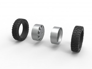 Rear semi wheel for pickup Version 17 Scale 1 to 25 3D Принт Модель