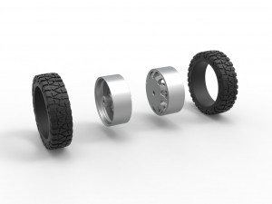 Rear semi wheel for pickup Version 17 Scale 1 to 25 3D Принт Модель