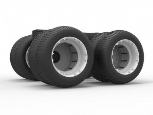 Chassis of vintage monster truck with double wheels Scale 1 to 25 Modelo de Impressão 3D