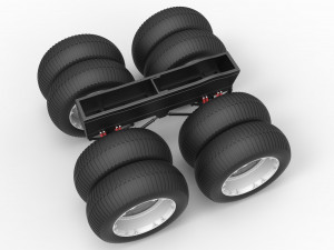 Chassis of vintage monster truck with double wheels Scale 1 to 25 Modelo de Impressão 3D