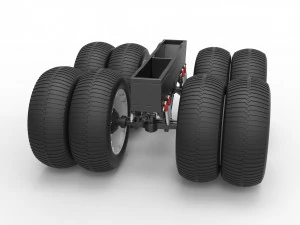 Chassis of vintage monster truck with double wheels Scale 1 to 25 3D Print Model