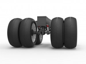 Chassis of vintage monster truck with double wheels Scale 1 to 25 Modelo de Impressão 3D