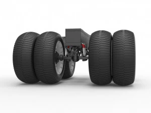 Chassis of vintage monster truck with double wheels Scale 1 to 25 3D Print Model