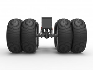 Chassis of vintage monster truck with double wheels Scale 1 to 25 Modelo de Impressão 3D