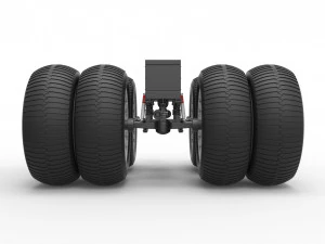 Chassis of vintage monster truck with double wheels Scale 1 to 25 3D Print Model