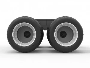 Chassis of vintage monster truck with double wheels Scale 1 to 25 3D Print Model