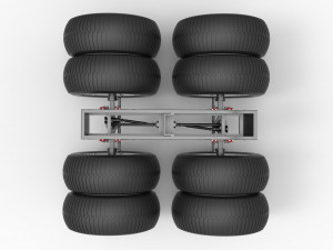 Chassis of vintage monster truck with double wheels Scale 1 to 25 Modelo de Impressão 3D
