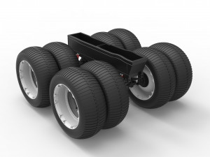 Chassis of vintage monster truck with double wheels Scale 1 to 25 Modelo de Impressão 3D