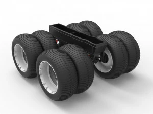 Chassis of vintage monster truck with double wheels Scale 1 to 25 3D Print Model