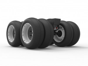 Chassis of vintage monster truck with double wheels Scale 1 to 25 Modelo de Impressão 3D