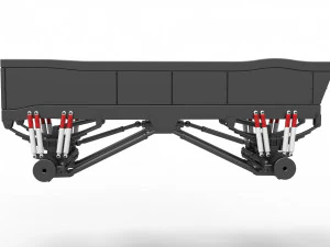 Chassis of vintage monster truck with double wheels Scale 1 to 25 3D Print Model