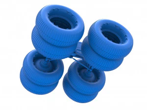 Chassis of vintage monster truck with double wheels Scale 1 to 25 3D Print Model