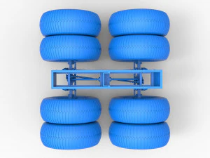 Chassis of vintage monster truck with double wheels Scale 1 to 25 3D Print Model