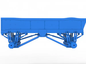 Chassis of vintage monster truck with double wheels Scale 1 to 25 3D Print Model