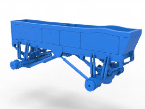 Chassis of vintage monster truck with double wheels Scale 1 to 25 3D Print Model