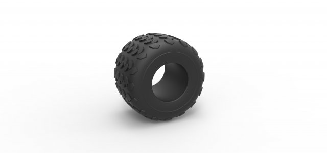 Monster Jam tire 26 Scale 1 to 25 3D Print Model .c4d .max .obj .3ds .fbx .stl .blend 