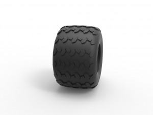 Monster Jam tire 26 Scale 1 to 25 3D Print Model