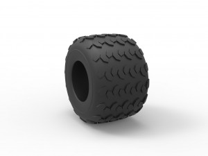 Monster Jam tire 26 Scale 1 to 25 3D Print Model
