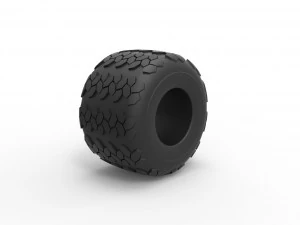 Monster Jam tire 27 Scale 1 to 25 3D Print Model