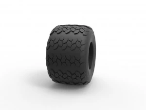 Monster Jam tire 27 Scale 1 to 25 3D Print Model