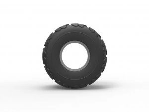 Monster Jam tire 27 Scale 1 to 25 3D Print Model