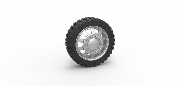 Front semi wheel for pickup Version 18 Scale 1 to 25 3D Print Model .c4d .max .obj .3ds .fbx .stl .blend 